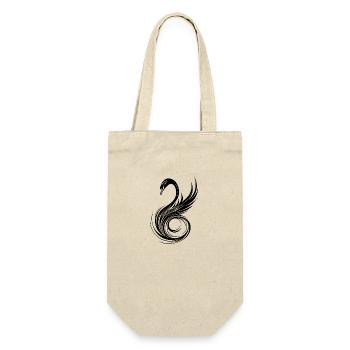 Elegant ornate swan head with wings - Gift Bag for Bottles - nature - Front