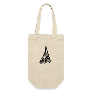 Sailboat with sail for captains and skippers - Gift Bag for Bottles - nature - Front