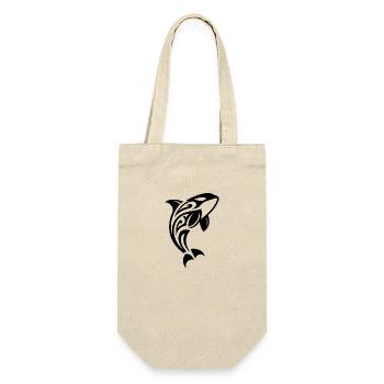Springender Orca Tribal Tattoo Style - Geschenkbeutel für Flaschen - Natur - Vorne