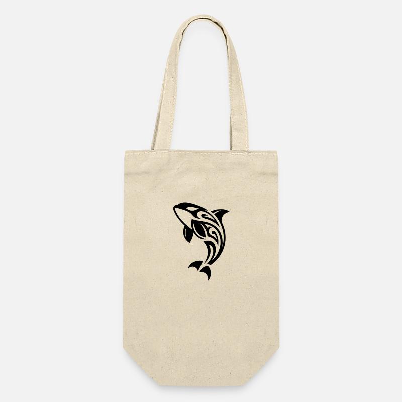 Springender Orca Tattoo Style - Geschenkbeutel für Flaschen - Natur