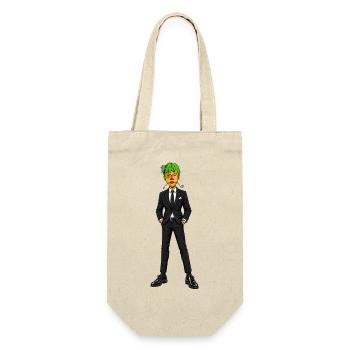 Bunter Anzugträger Portrait - Geschenkbeutel für Flaschen - Natur - Vorne