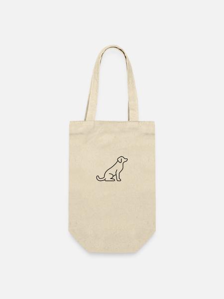 süßer Hund - Geschenkbeutel für Flaschen - Natur