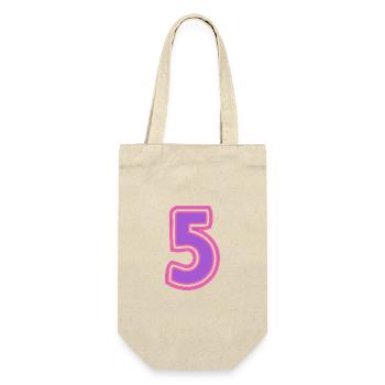 5. 5 ANS. 5e ANNIVERSAIRE. ANNIVERSAIRE 5 ANS - Sac à bouteille - nature - Devant