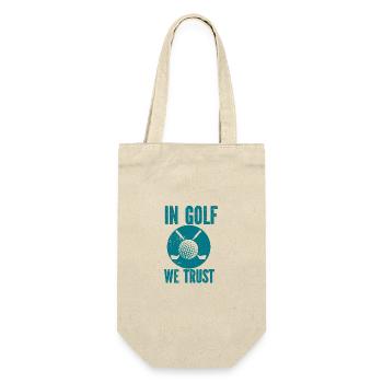 Golf - Golfclub Goldspieler Birdie Elite Luxus - Geschenkbeutel für Flaschen - Natur - Vorne