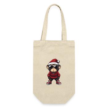 Singe Noël Bande Dessinée Cool - Sac à bouteille - nature - Devant