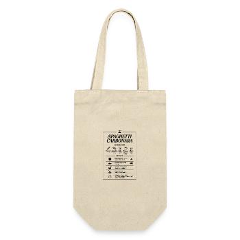 Spaghetti Carbonara Recipe  – Fun Cooking Design - Geschenkbeutel für Flaschen - Natur - Vorne