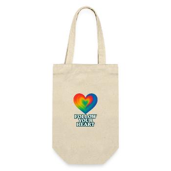 Coeur coloré avec inscription « Follow your Heart » - Sac à bouteille - nature - Devant