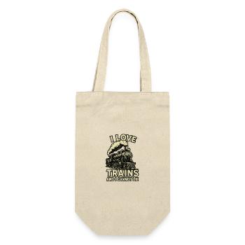 I LOVE TRAINS - Gift Bag for Bottles - nature - Front