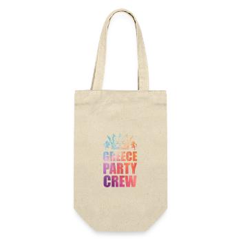 Greece Party Crew Spruch - Geschenkbeutel für Flaschen - Natur - Vorne