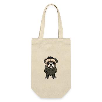 Bouledogue Chien Hiver - Sac à bouteille - nature - Devant