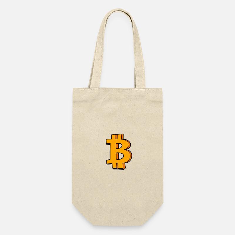 Bitcoin Symbol - Geschenkbeutel für Flaschen - Natur