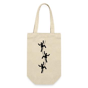 3 friends team crew logo figure symbol mountaineer - Gift Bag for Bottles - nature - Front