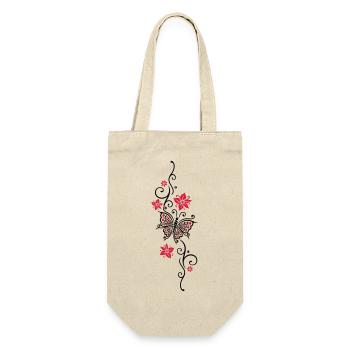 Floral tendril butterfly summer flowers flowers - Gift Bag for Bottles - nature - Front