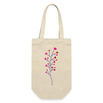 Flower Blume Pflanze - Geschenkbeutel für Flaschen - Natur - Vorne