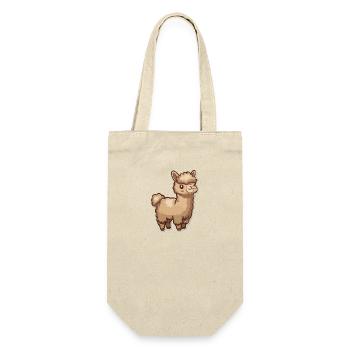 Alpaka Lama für Alpakaliebhaber - Geschenkbeutel für Flaschen - Natur - Vorne