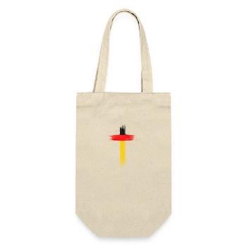 Deutschland Flagge Deutsche Fahne Used Look Heimat - Geschenkbeutel für Flaschen - Natur - Vorne