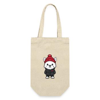 West Highland Terrier Dog Winter - Gift Bag for Bottles - nature - Front
