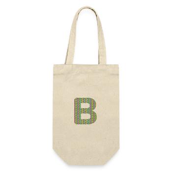 Colorful Heart B Design – Unique & Stylish! - Gift Bag for Bottles - nature - Front
