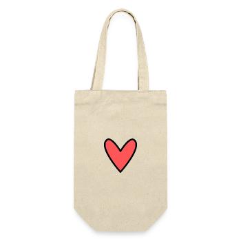 HERZ. MAMA. MUTTERTAG. HERZ. FEST - Geschenkbeutel für Flaschen - Natur - Vorne
