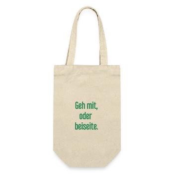 Geh mit oder beiseite - Geschenkbeutel für Flaschen - Natur - Vorne