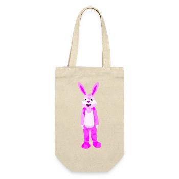 Hase mit Fell in Pink - Geschenkbeutel für Flaschen - Natur - Vorne