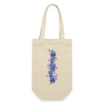 blaue Frühlingsblüten Blüten Girlande Blumenwiese - Geschenkbeutel für Flaschen - Natur - Vorne