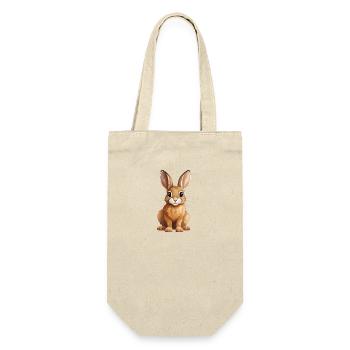 Niedlicher Hase für einen Hasen Fans und Kinder - Geschenkbeutel für Flaschen - Natur - Vorne