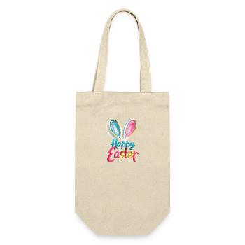 Frohe Ostern Hasenohren Bunter Frühling für - Geschenkbeutel für Flaschen - Natur - Vorne