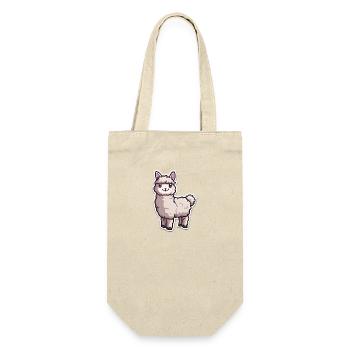 Alpaka Lama für Alpakaliebhaber - Geschenkbeutel für Flaschen - Natur - Vorne