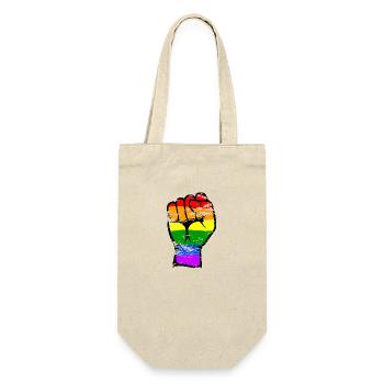 Rainbow Color Flag Hand Fist Symbol Used - Gift Bag for Bottles - nature - Front