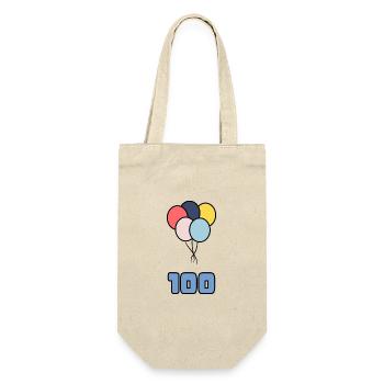 100. 100 YEARS. 100th ANNIVERSARY. 100 BIRTHDAY - Gift Bag for Bottles - nature - Front