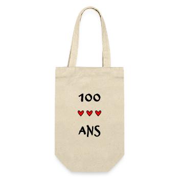 100. 100 YEARS. 100th ANNIVERSARY. 100 BIRTHDAY - Gift Bag for Bottles - nature - Front