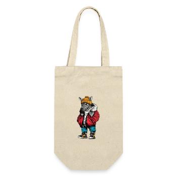 Zebra Funny Winter - Gift Bag for Bottles - nature - Front
