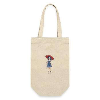 A young woman with an umbrella - Gift Bag for Bottles - nature - Front