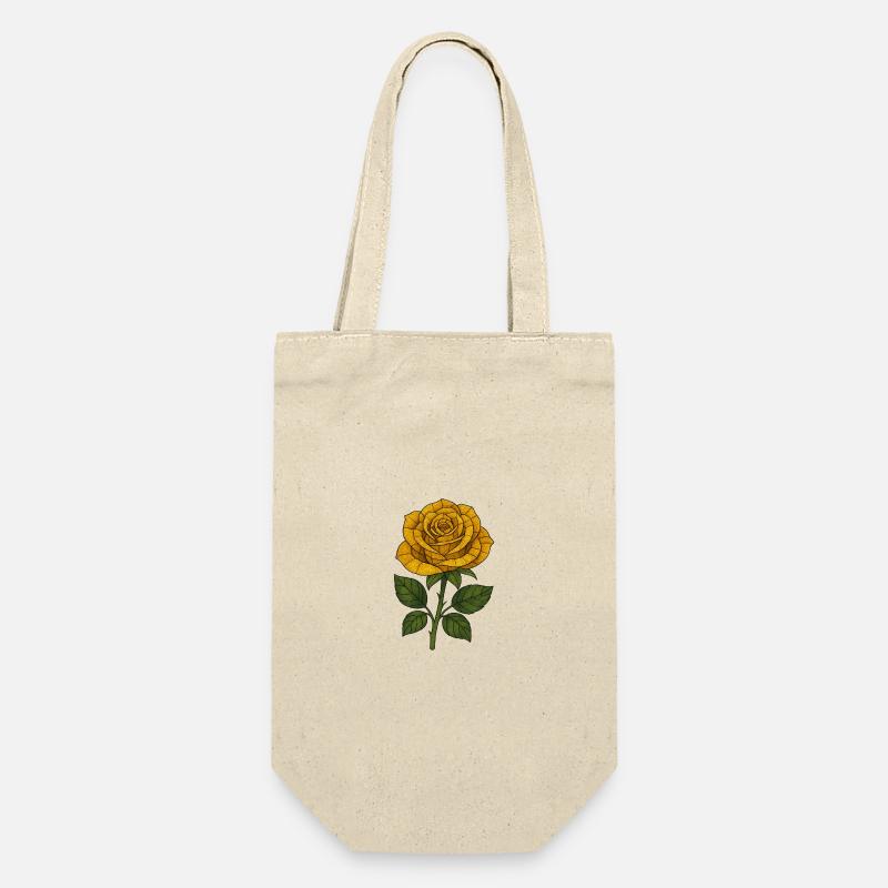 Yellow Mosaic Rose - Gift Bag for Bottles - nature