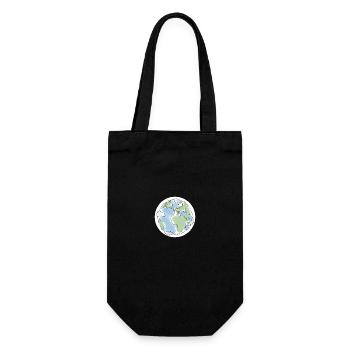Planet Erde - Geschenkbeutel für Flaschen - Schwarz - Vorne