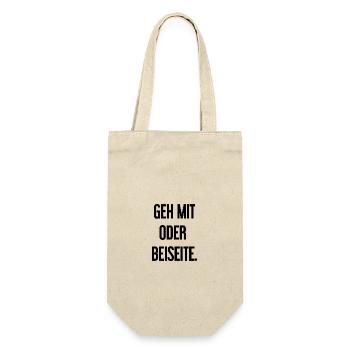 Geh mit oder beiseite - Geschenkbeutel für Flaschen - Natur - Vorne