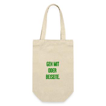 Geh mit oder beiseite - Geschenkbeutel für Flaschen - Natur - Vorne
