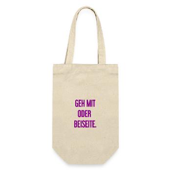 Geh mit oder beiseite - Geschenkbeutel für Flaschen - Natur - Vorne