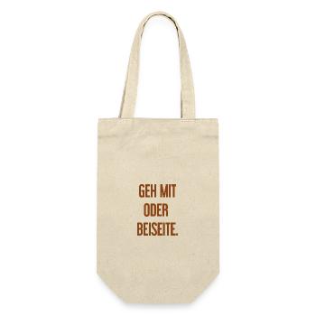 Geh mit oder beiseite - Geschenkbeutel für Flaschen - Natur - Vorne