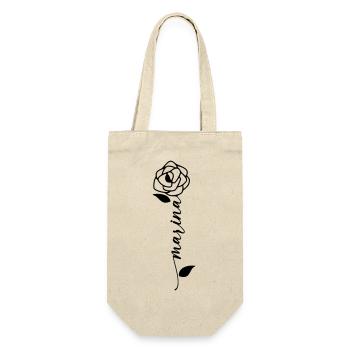 Marina Last Name First Name Name Flower - Gift Bag for Bottles - nature - Front