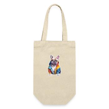 Drôle de bouledogue français. - Sac à bouteille - nature - Devant