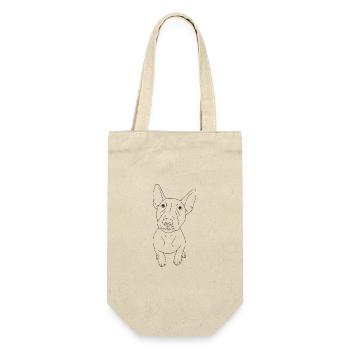 Bullterrier Puppy - Geschenkbeutel für Flaschen - Natur - Vorne