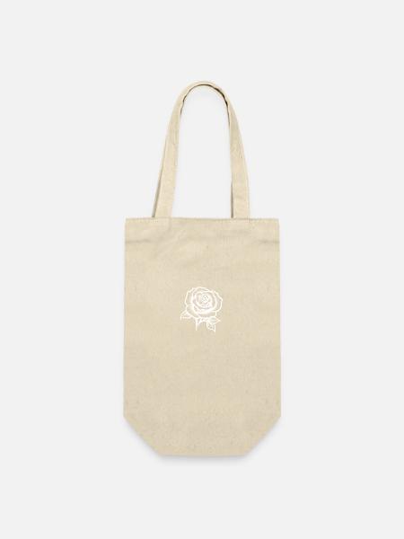 Rose Blume Liebe - Geschenkbeutel für Flaschen - Natur