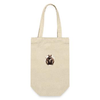 Bulldog Dog Muscles Bodybuilding - Gift Bag for Bottles - nature - Front