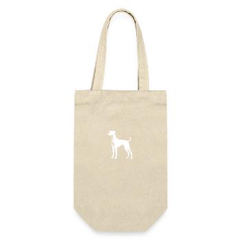 Whippet Hund Silhouette - Geschenkbeutel für Flaschen - Natur - Vorne
