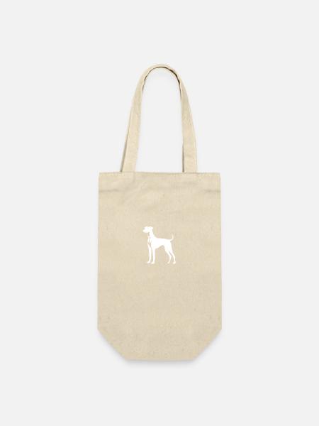 Whippet Hund Silhouette - Geschenkbeutel für Flaschen - Natur