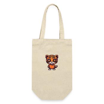 Tiger Halloween Lustig Zombie - Geschenkbeutel für Flaschen - Natur - Vorne