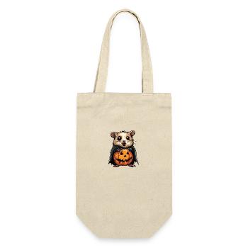 Hamster Halloween Lustig Zombie - Geschenkbeutel für Flaschen - Natur - Vorne