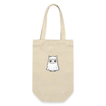 Alpaka Llama Halloween Lustig Geist - Geschenkbeutel für Flaschen - Natur - Vorne